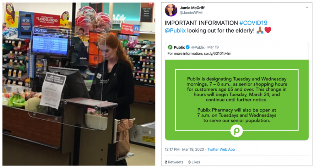 collage of positive social media posts about Publix