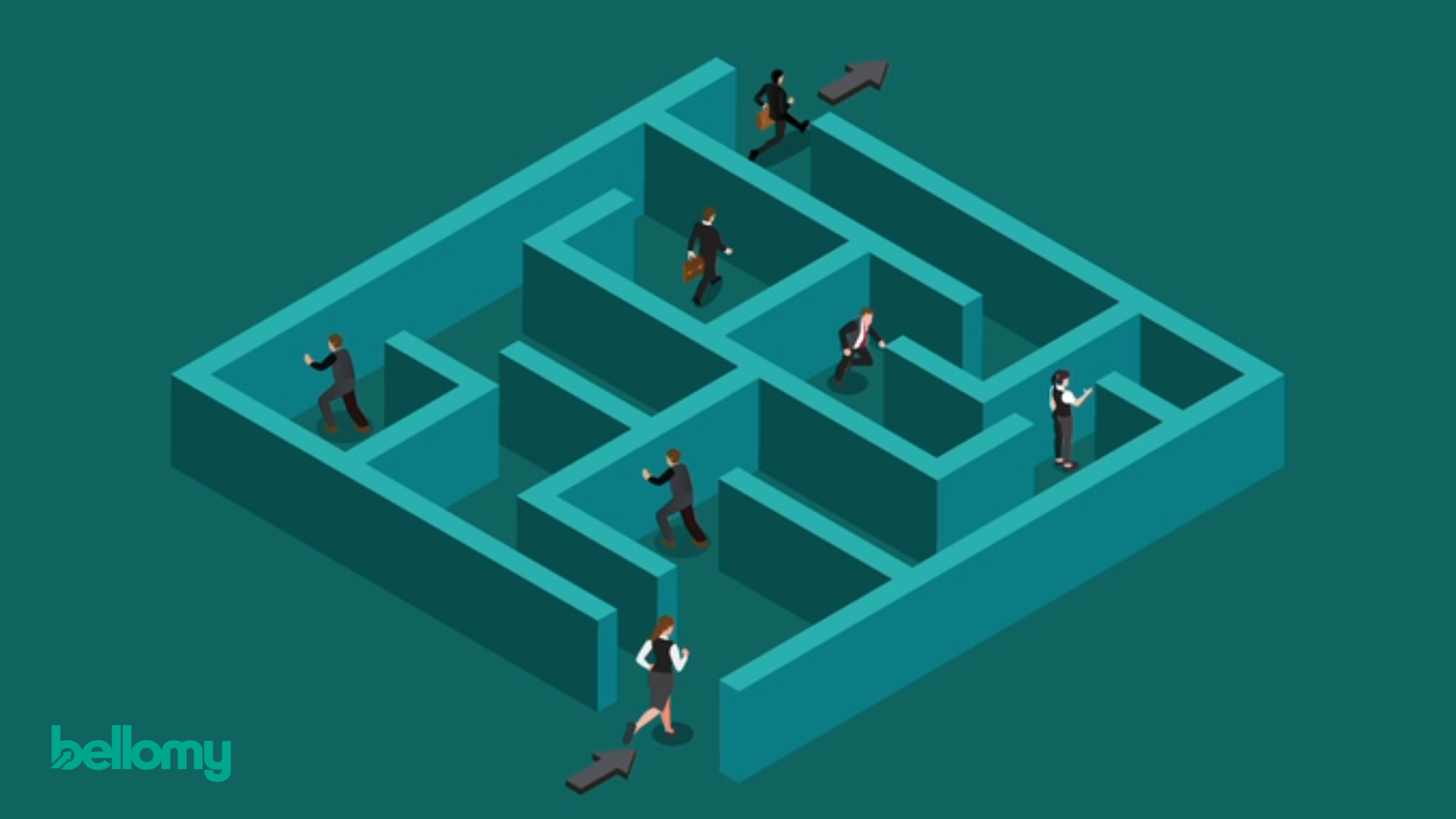 People navigating a maze, representing how agile customer feedback helps utilities test options and find the best path forward.