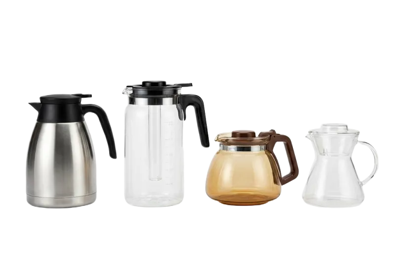 Different sizes and styles of coffee containers