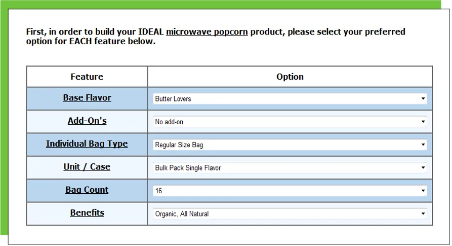 Preferred option example
