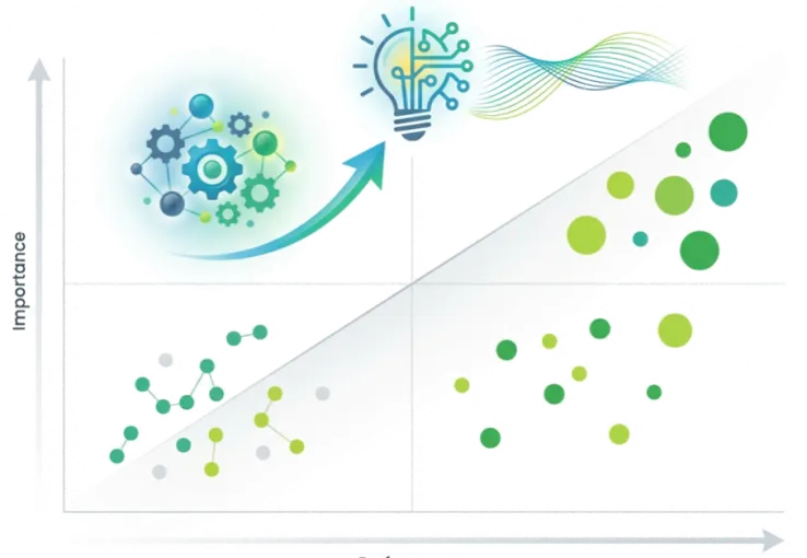 Importance vs. performance chart for utility innovation