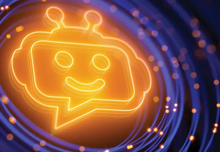 Neon orange cartoon emoticon