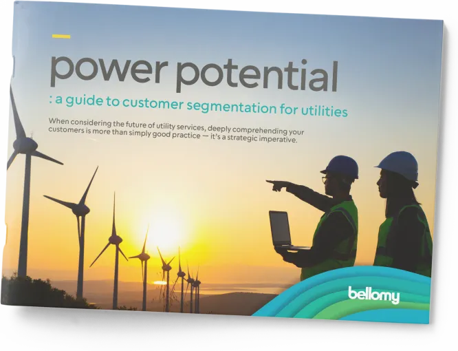 A report booklet titled 'Power Potential: A guide to Customer Segmentation for Utilities'