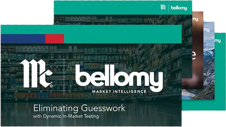 Images of PowerPoint slides titled Eliminating Guesswork with Dynamic In-Market Testing