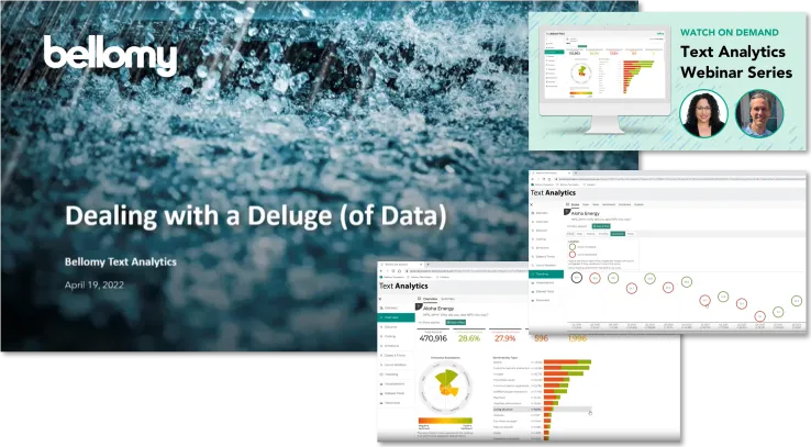 Webinar title page: Text Analytics Dealing with a Deluge of Data