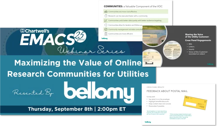 Webinar title page: Maximizing the value of online research communities for utilities