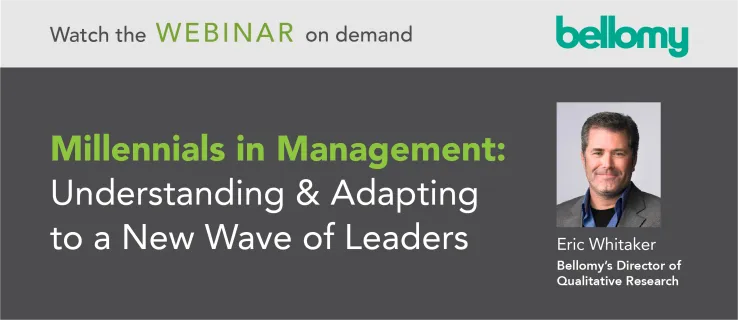 Webinar title page: Millennials in Management