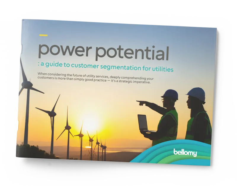 A report booklet titled 'Power Potential: A guide to Customer Segmentation for Utilities'