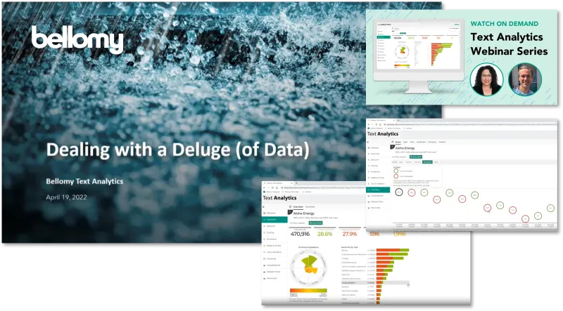 Webinar title page: Text Analytics Dealing with a Deluge of Data