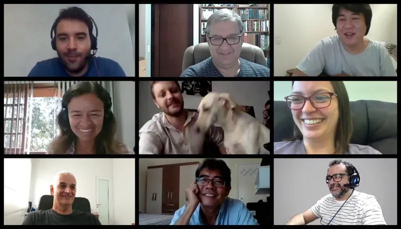 Grid of people on a video call, representing customer interviews and segmentation insights